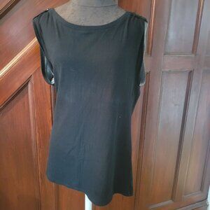 Gap Black Sleeveless Top With Beaded Shoulders Size XL